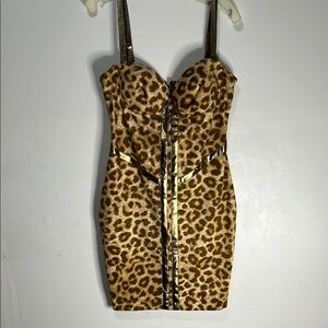 Kardashian Leopard Print Strapless Dress